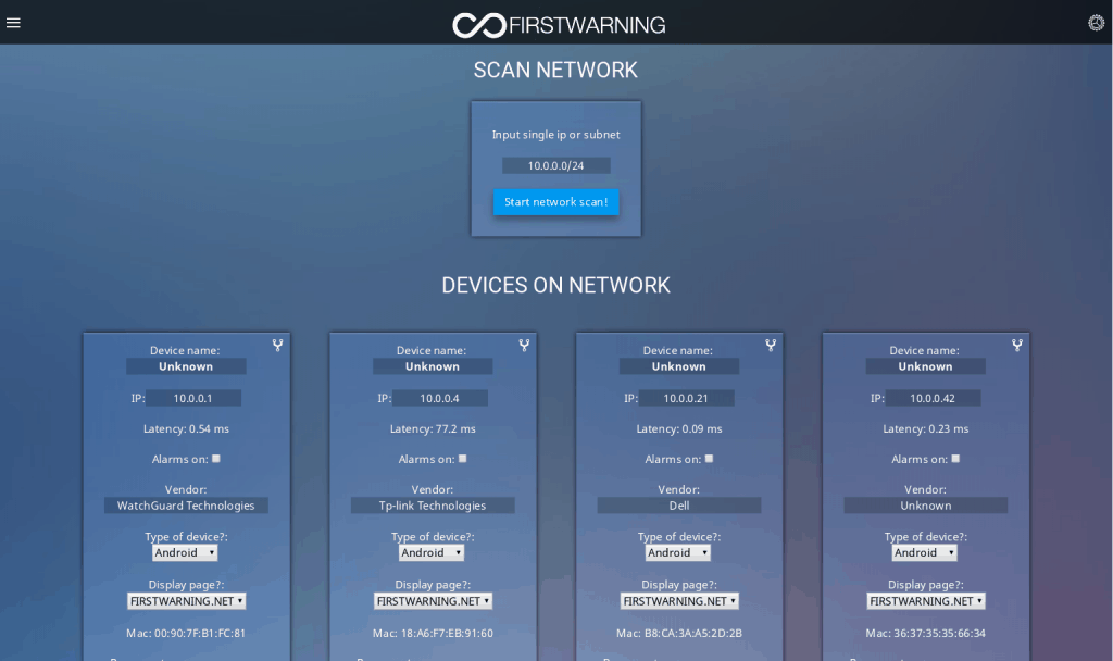 Scan network, show all devices on LAN